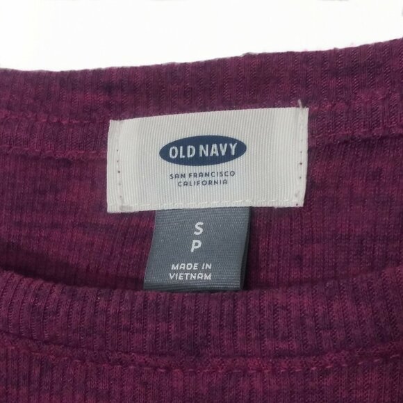 Old Navy Blouse Womens Small Purple Tunic Long Sleeve Rib-Knit Crew Neck Relaxed - Picture 4 of 7